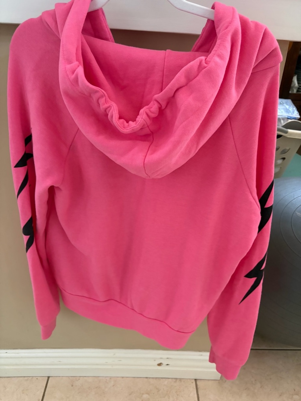 Aviator Nation Hot Pink Hoodie with Gold Zipper Accents - Picture 2 of 7